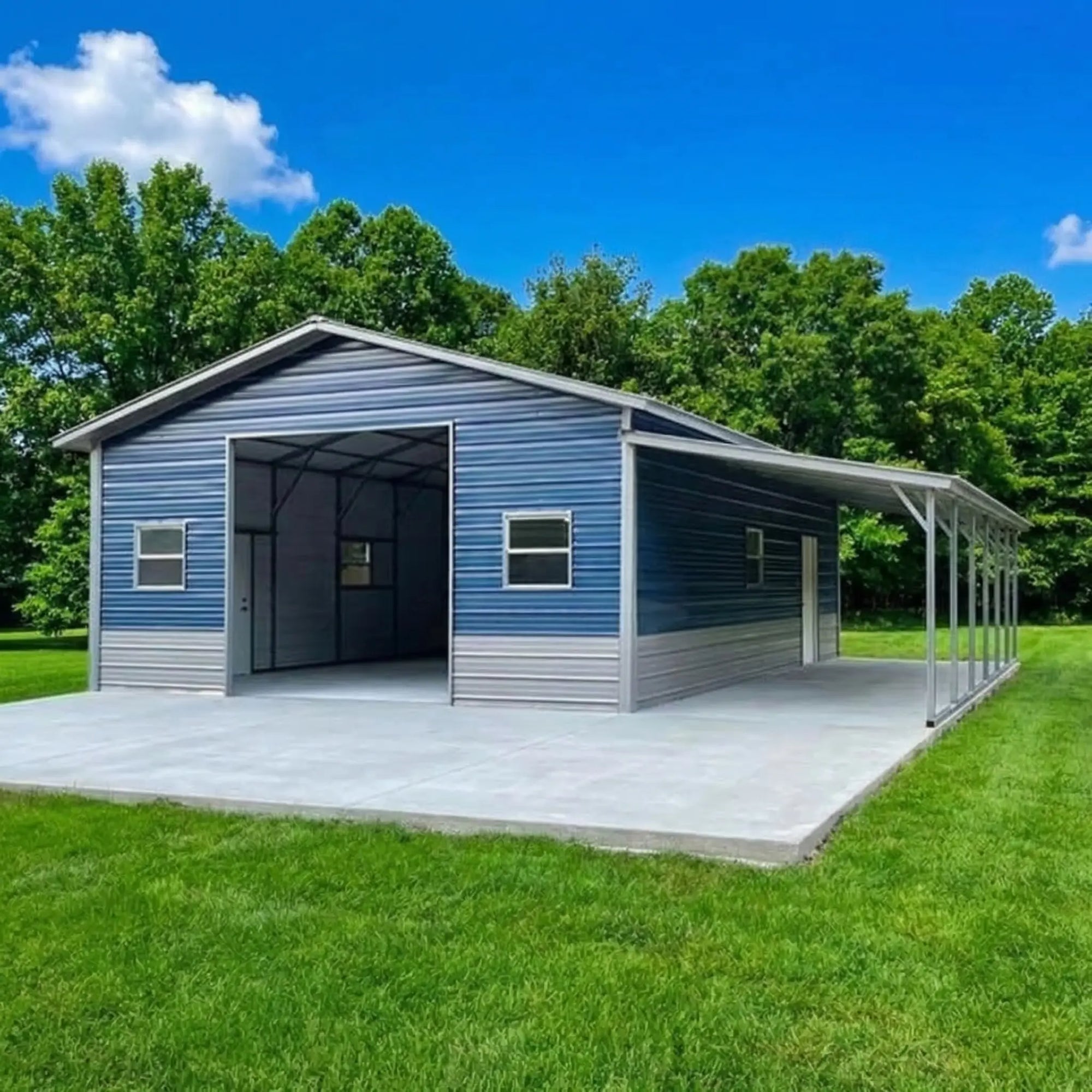 Homestead Practical 2-Door Metal Garage 24x30x9