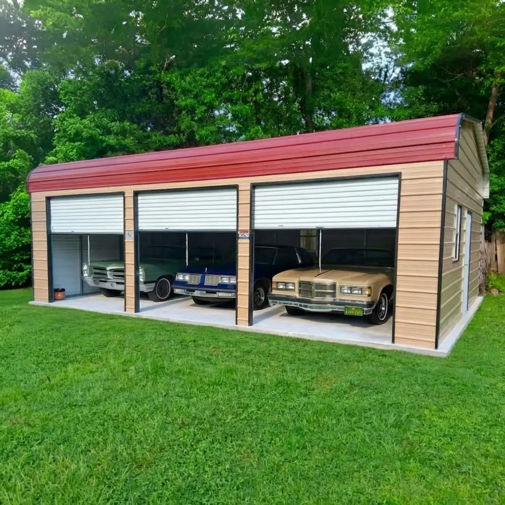 Workhorse 20x30 three-bay metal garage