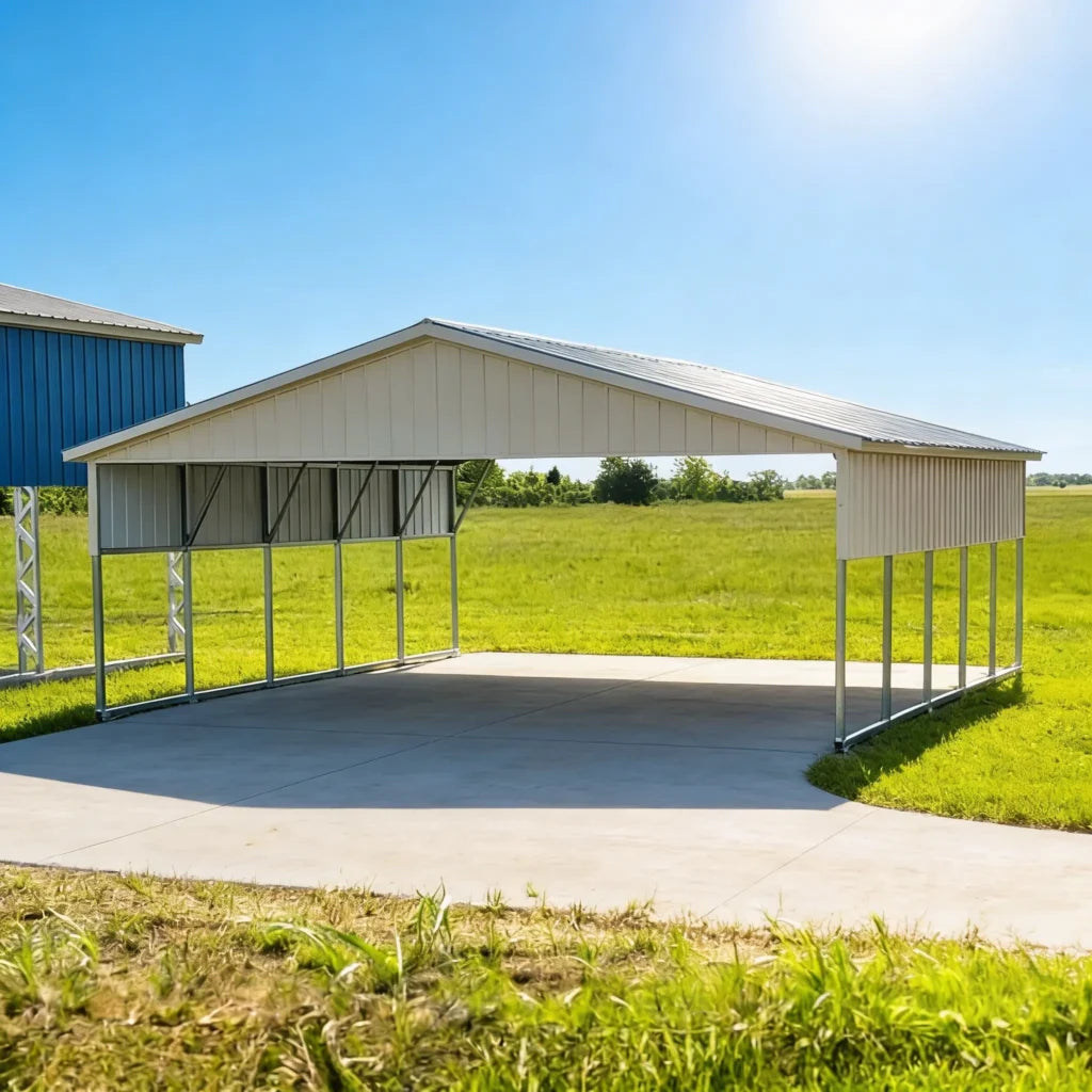Journeyman 24x25 vertical-roof metal carport