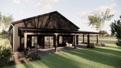 Armani barndominium side exterior
